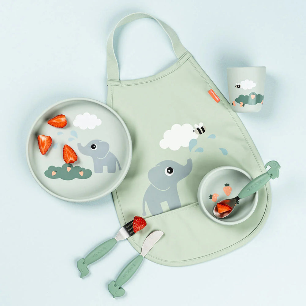 Done by Deer stick &amp; stay babyservies set elphee green kopen