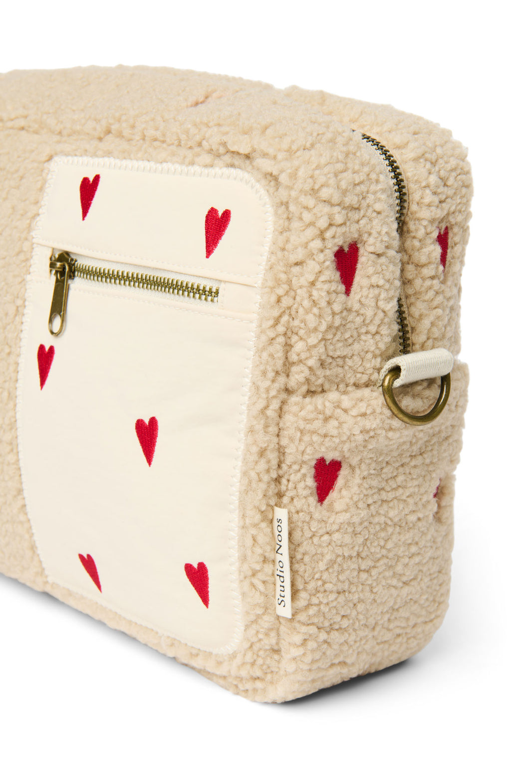 Studio Noos kinderwagen organizer teddy ecru hearts 100% Polyester