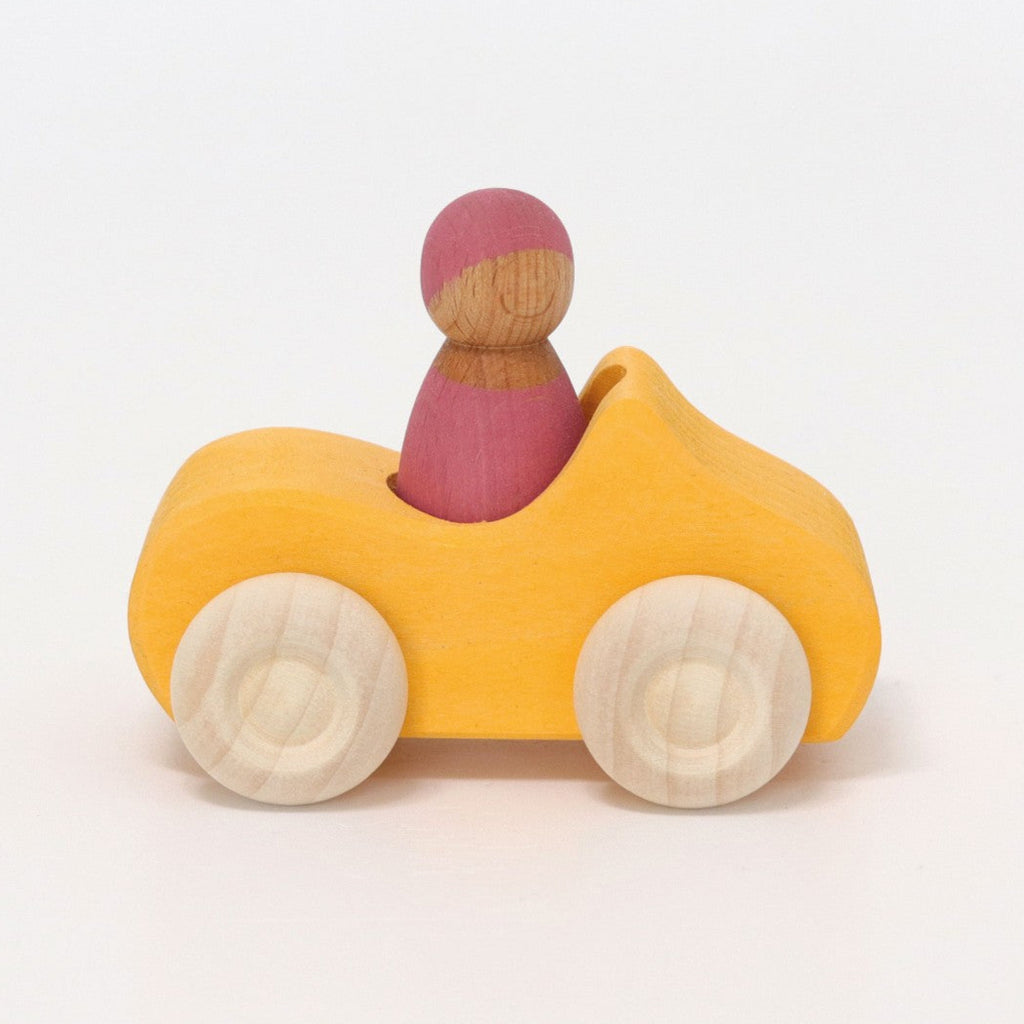GRIMMS auto geel  + regenboogvriend 1 jr+
