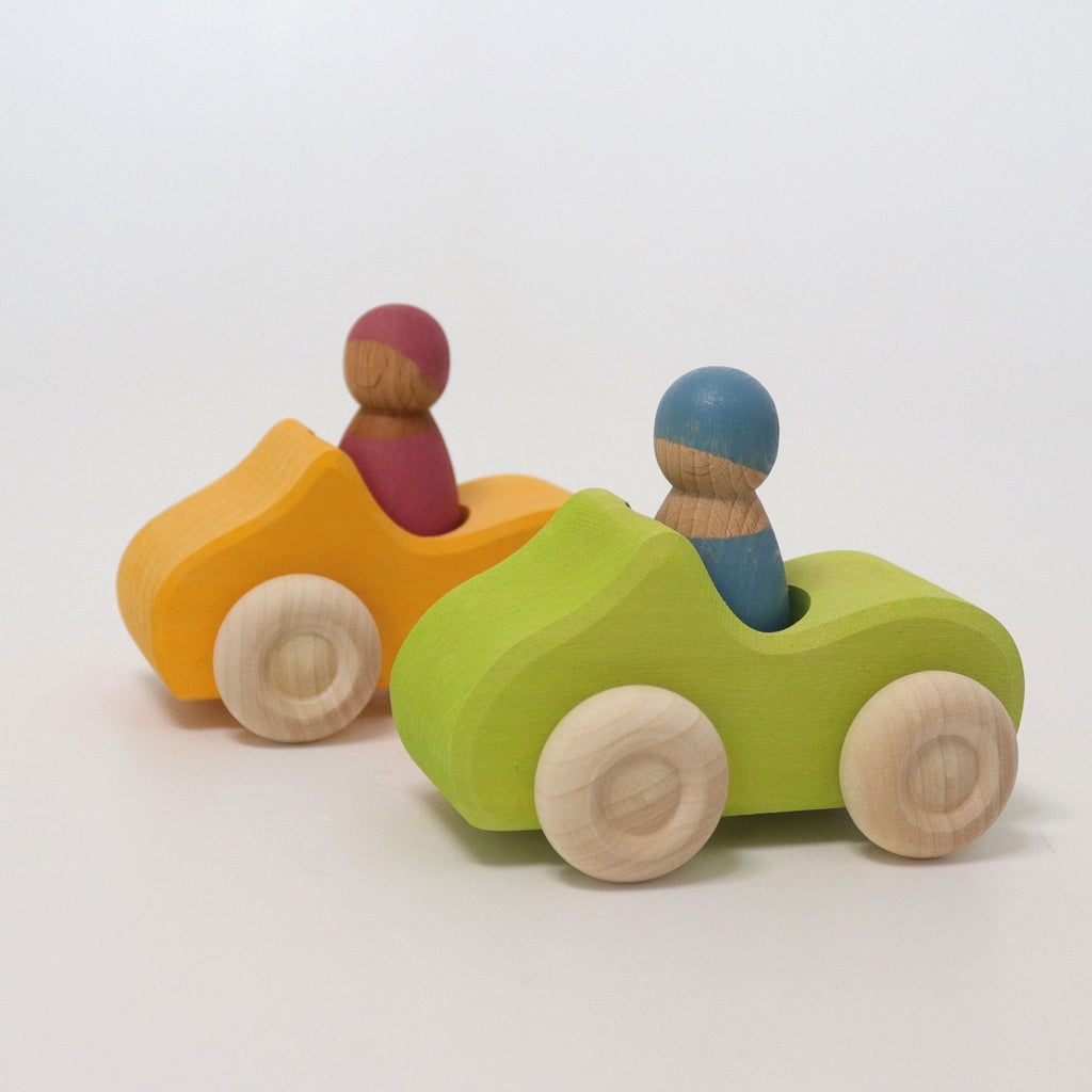 GRIMMS auto geel  + regenboogvriend 1 jr+ 09306