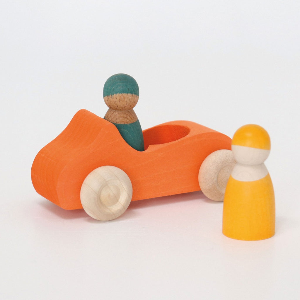 GRIMMS grote auto oranje + 2 regenboogvrienden 1 jr+ kopen