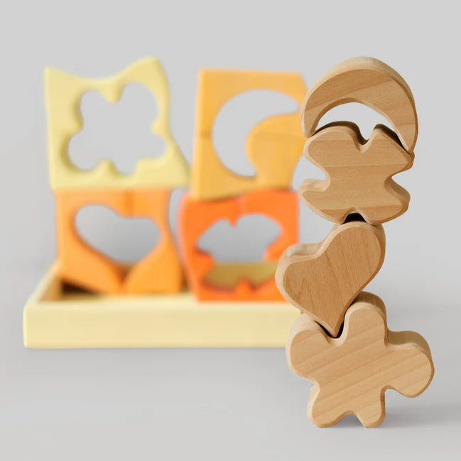 GRIMMS houten bouwset geel herfst 1 jr+