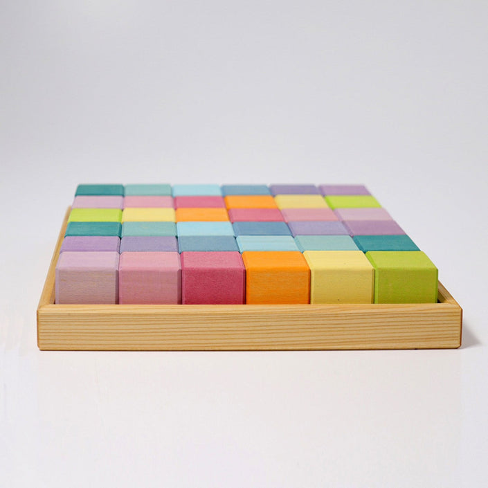 GRIMMS mozaiek blokkenset regenboog pastel 1 jr+43111b