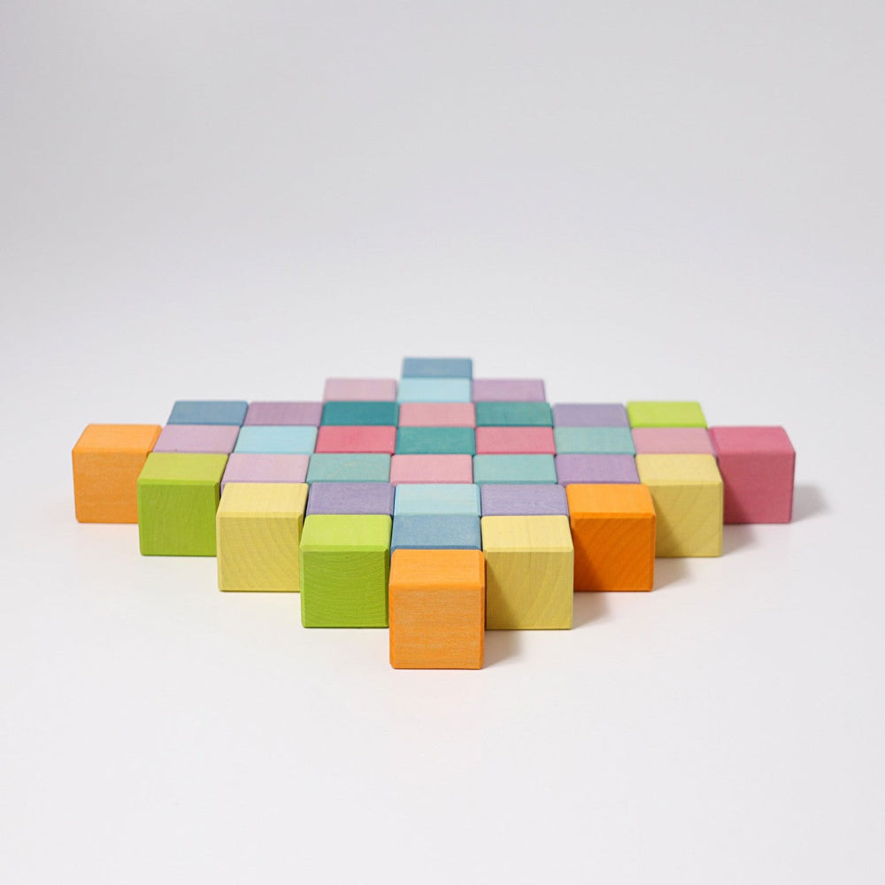 GRIMMS mozaiek blokkenset regenboog pastel 1 jr+ 43111