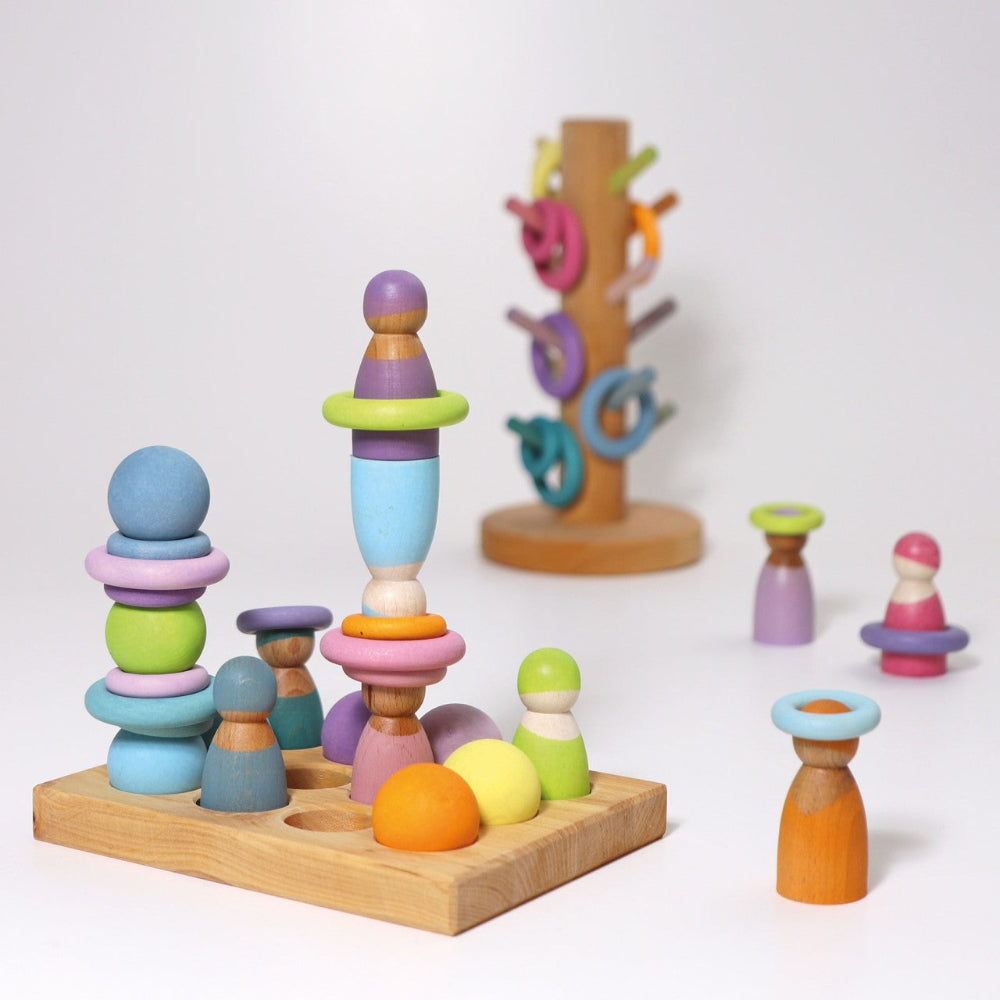 GRIMMS sorteerballen regenboog pastel 1 jr+10238d