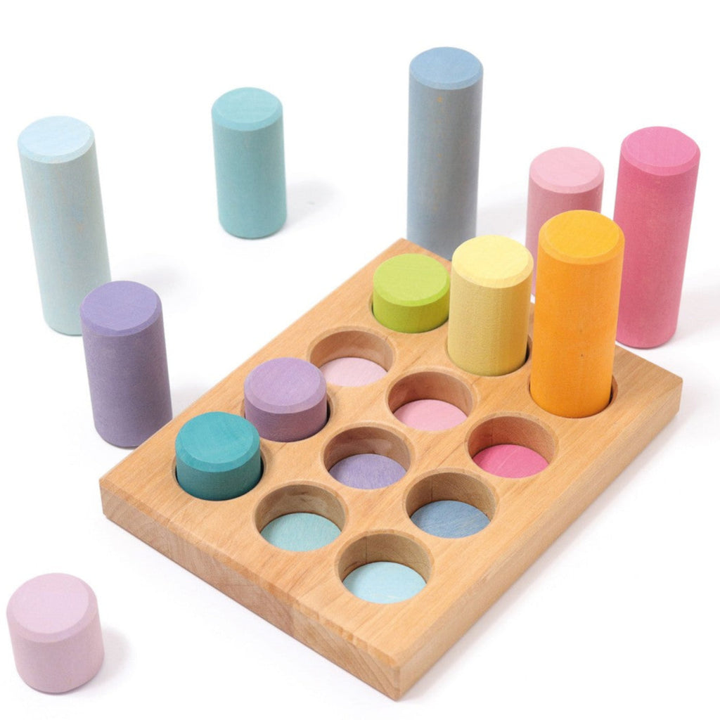 GRIMMS sorteerbord met regenboog staven pastel 3 jr+ 10574