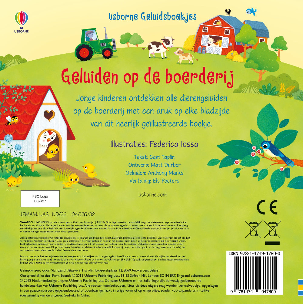Geluiden op de boerderij - geluidenboek 3 jr+ kopen