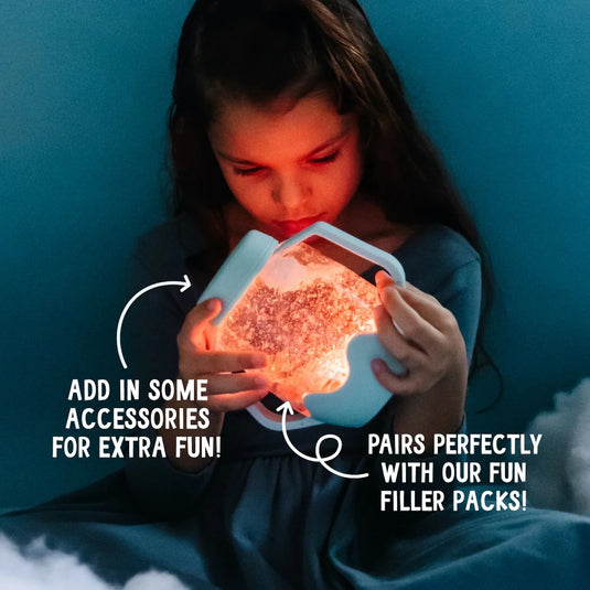 Glo Pals sensory play jar lichtblauw 18 mnd+ GPJARFROSTYBLUEa