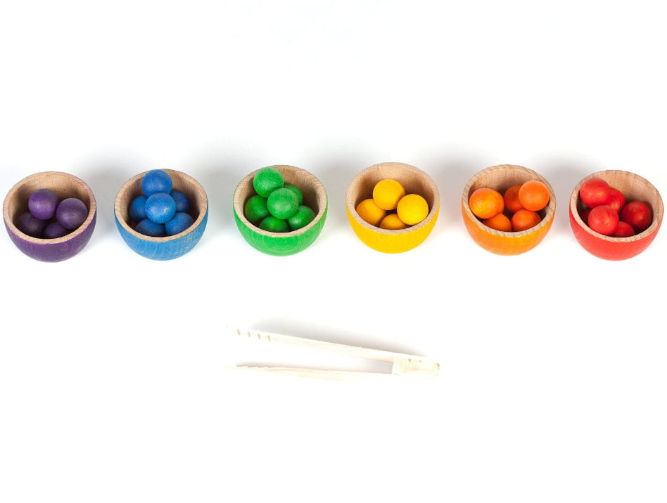 Grapat 6 regenboog bakjes met 36 knikkers 3 jr+ kopen