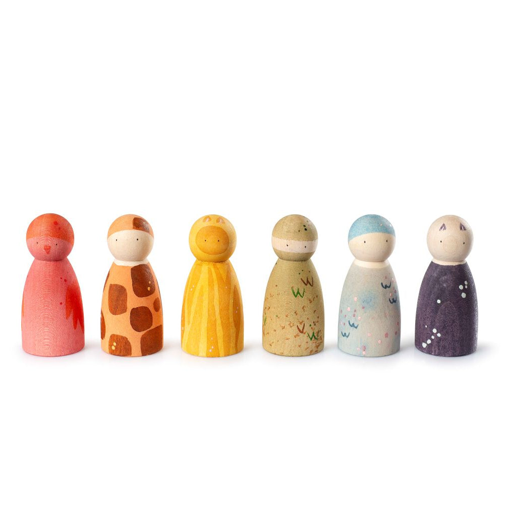 Grapat nins poppetjes dieren 6 stks 10 mnd+ 8436580872416