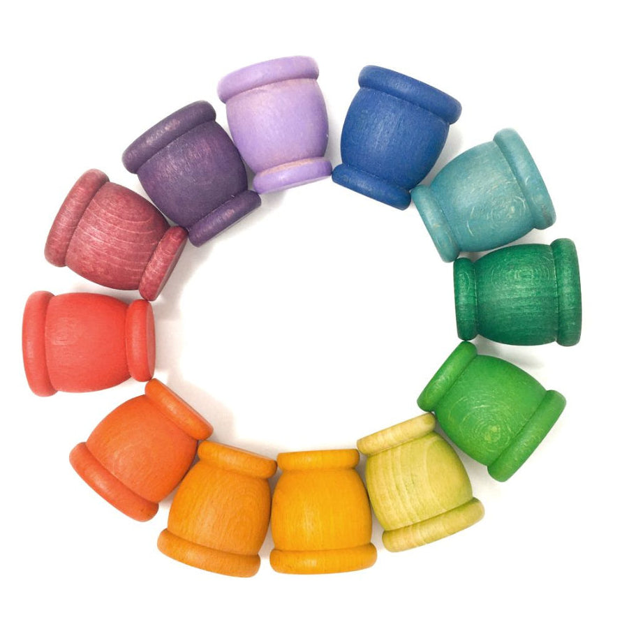 Grapat regenboog kuipjes mates 12 stks 10 mnd+