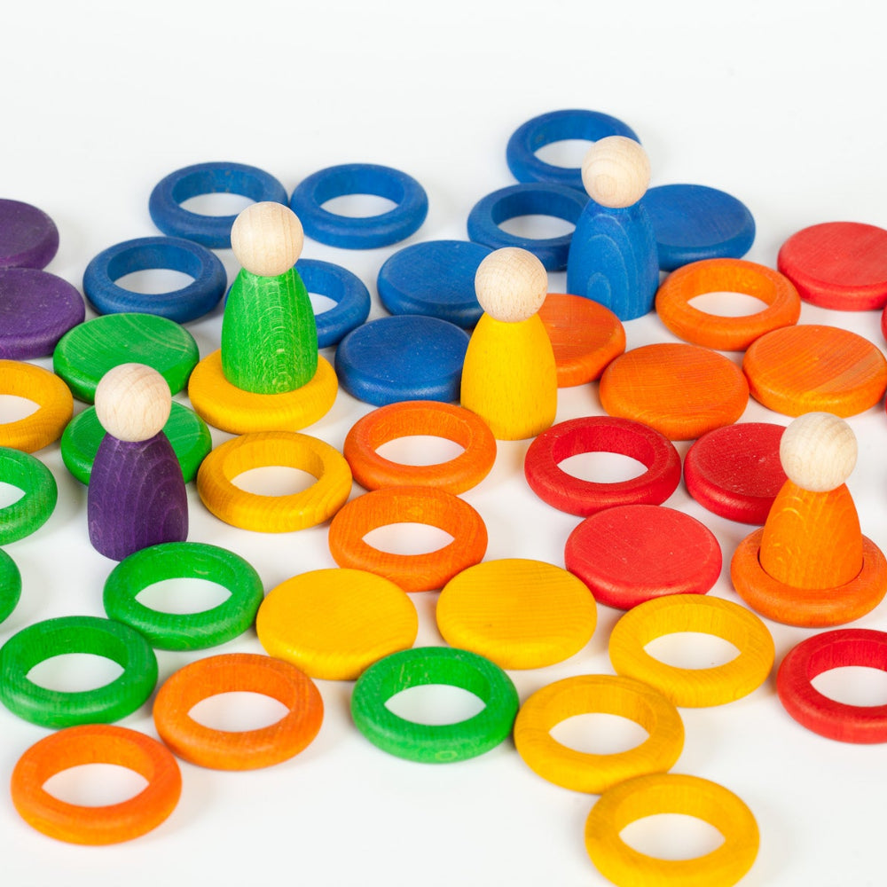 Grapat nins poppetjes, ringen en munten 60 stks 18 mnd+ 8436580870023