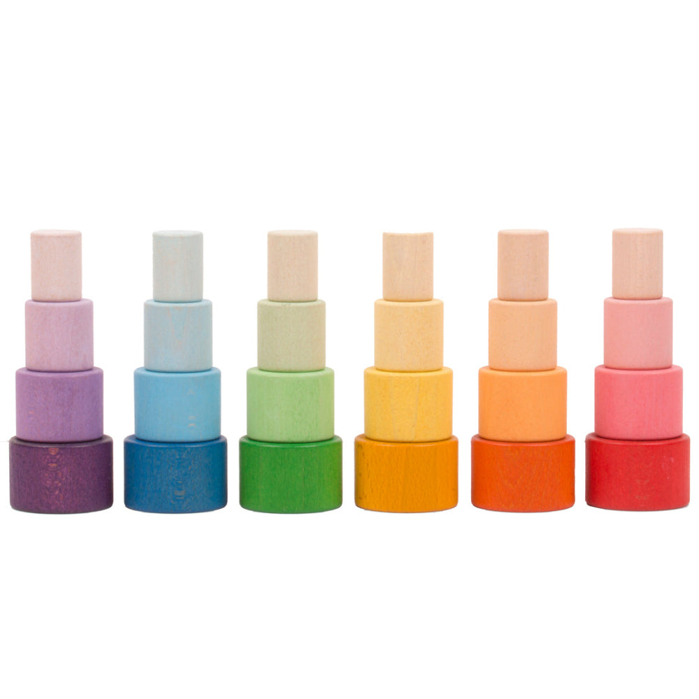 Grapat regenboog stapelbakjes 6 x 4 stks 3 jr+ 8436580871181