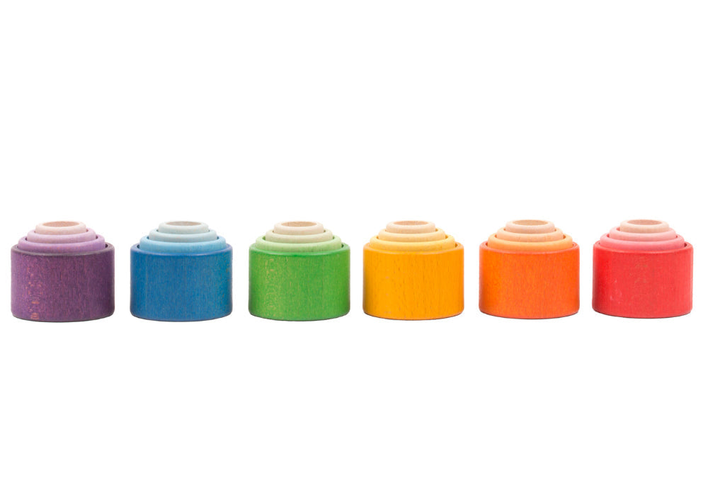 Grapat regenboog stapelbakjes 6 x 4 stks 3 jr+