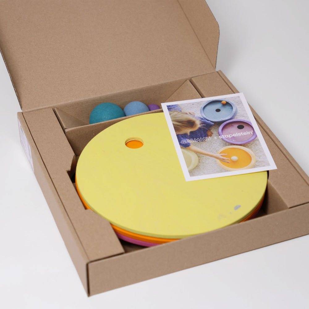 GRIMMS x Stapelstein Rolling Discs Warm Pastel