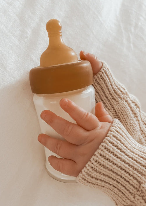 HEVEA glazen flessen brede hals slow flow 150 ml 0 mnd+