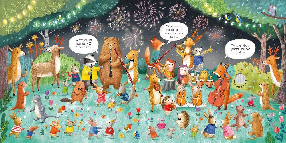 Het dierenorkest speelt Mozart - geluidenboek 2 jr+ hardcover
