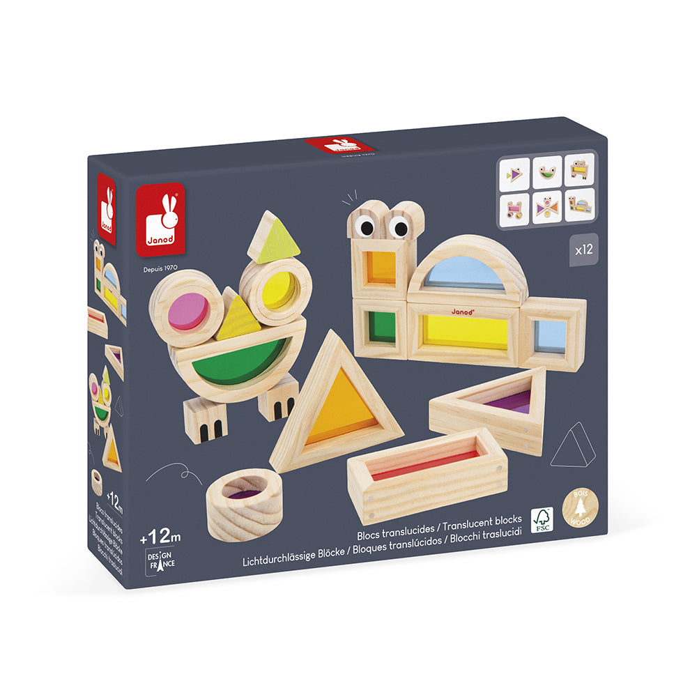 JANOD doorschijnende blokkenset 1 jr+2