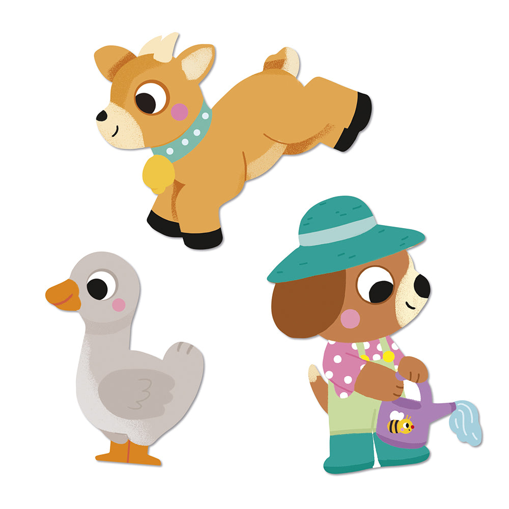 JANOD grote stickers boerderijdieren 50 stks 18 mnd+3