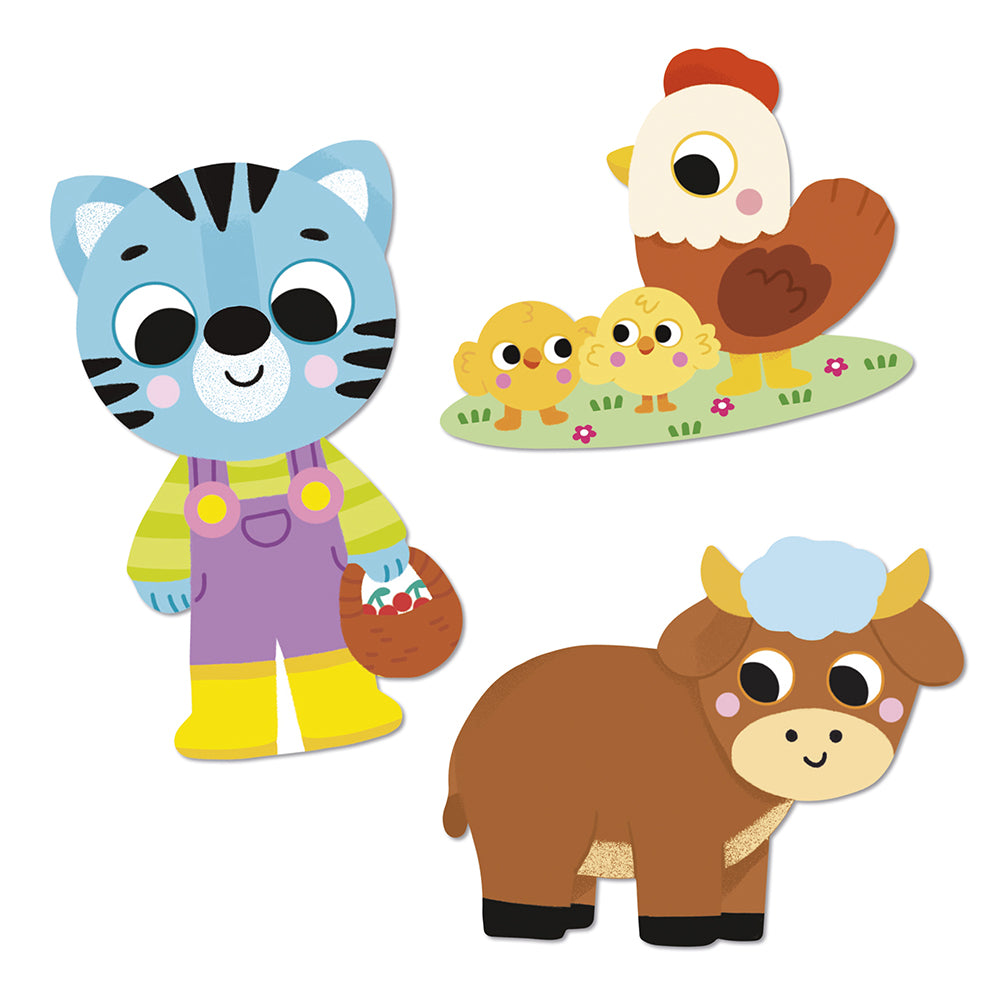 JANOD grote stickers boerderijdieren 50 stks 18 mnd+4