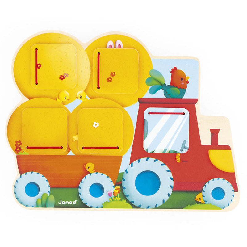 JANOD puzzel Tractor met luikjes 12 mnd+ kopen