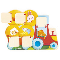 JANOD puzzel Tractor met luikjes 12 mnd+2