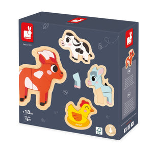 JANOD puzzel boerderij 18 m+ / 2-3-4-5 stks