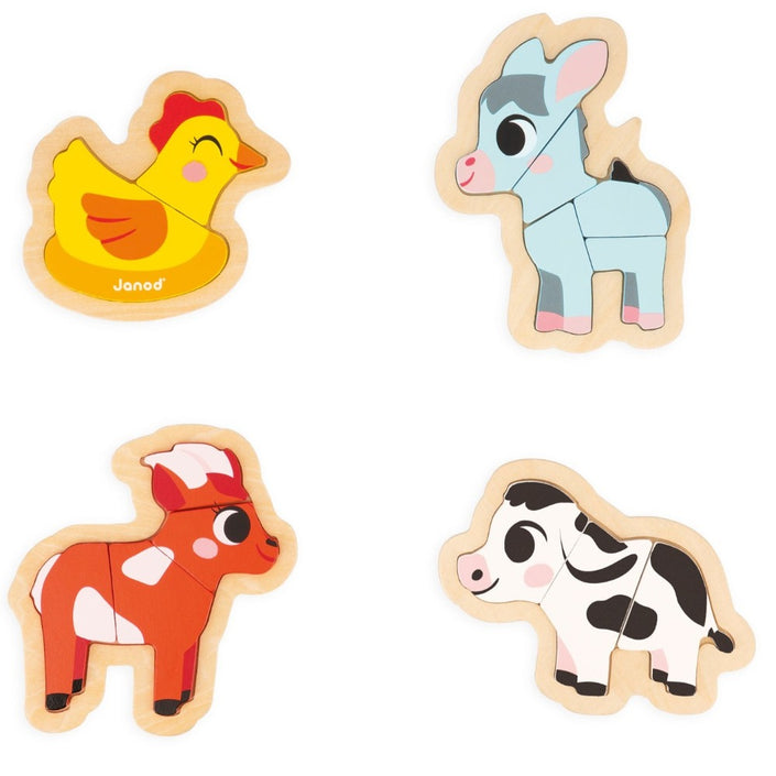 JANOD puzzel boerderij 18 m+ / 2-3-4-5 stks