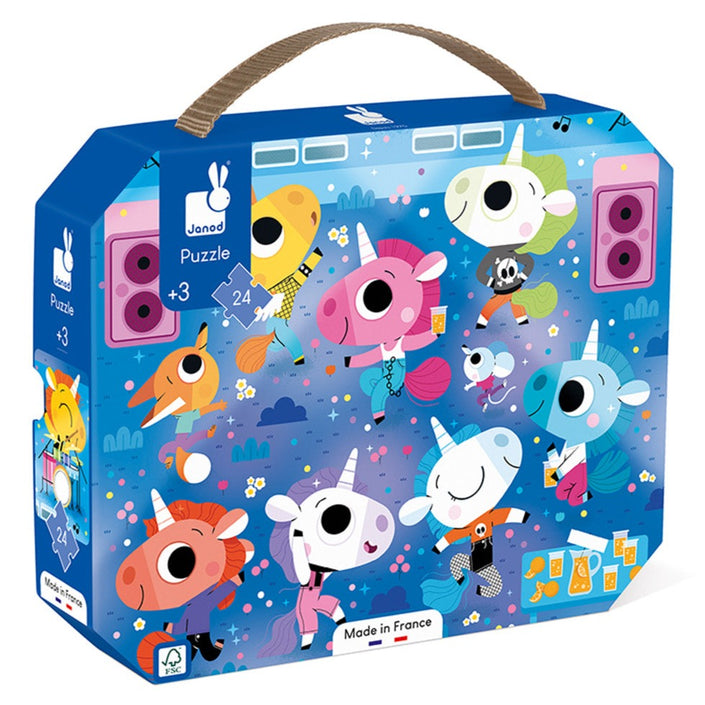 JANOD puzzel eenhoorns concert 3jr+/ 24 stks