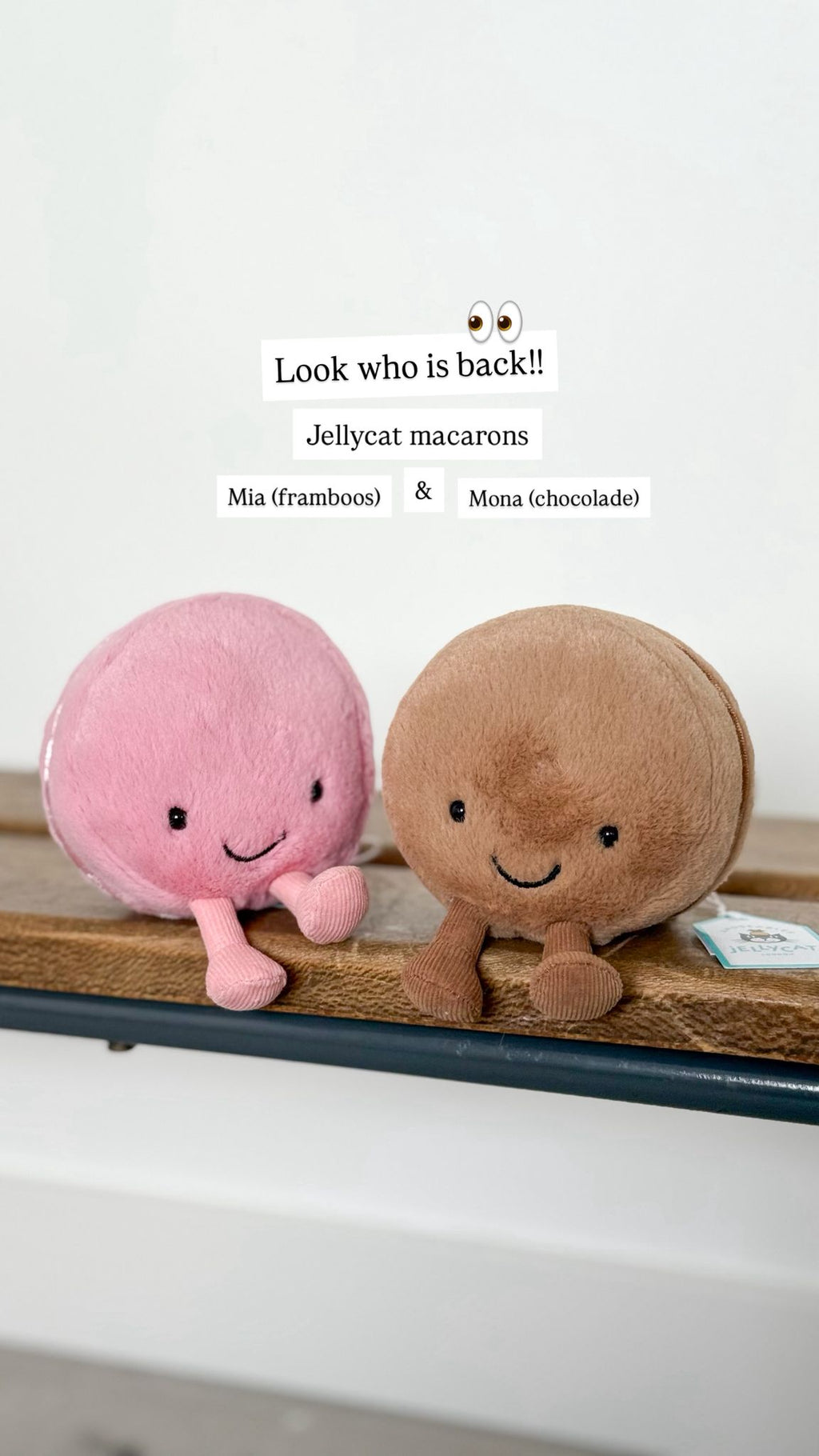 Jellycat knuffel Amuseables Mia Macaron framboos