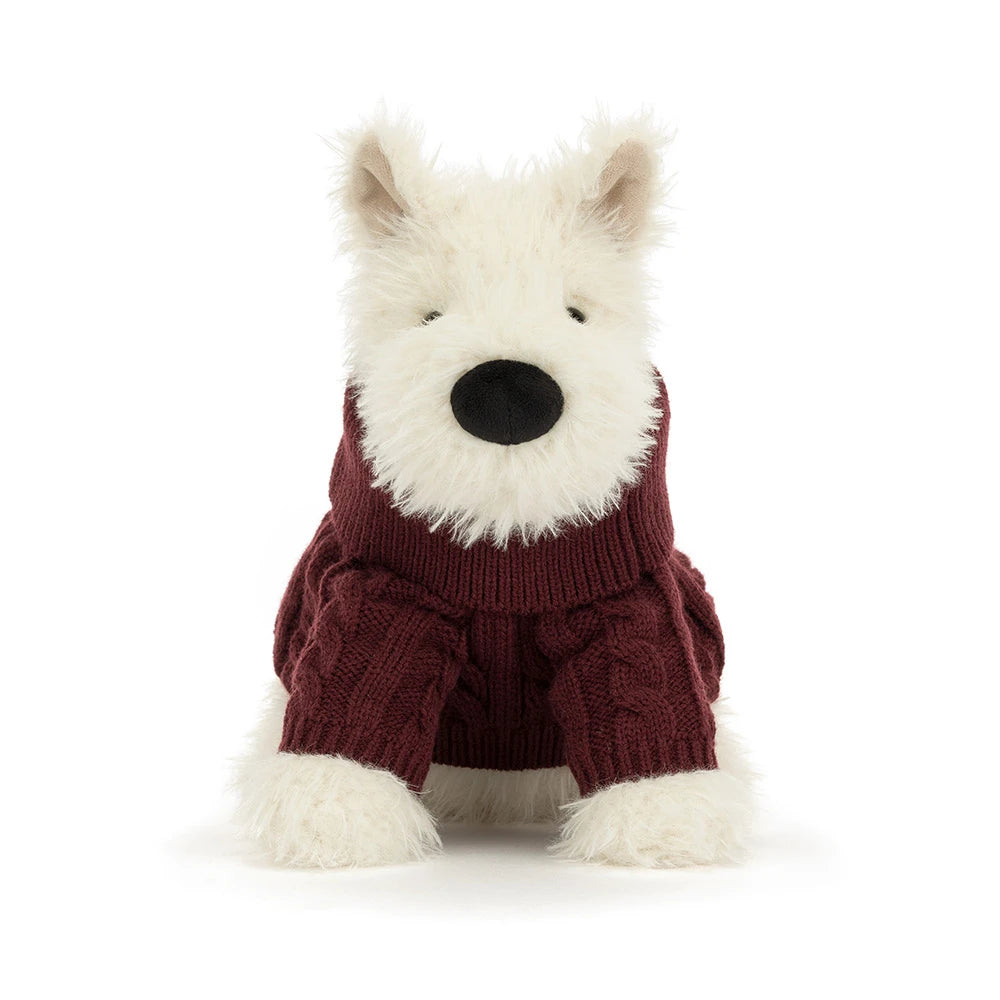 Jellycat knuffel Munro Scottie Dog Winter Jumper