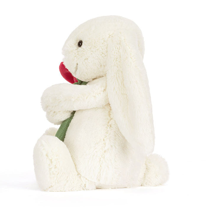 Jellycat knuffel bunny cream with Rose BB6ROSE