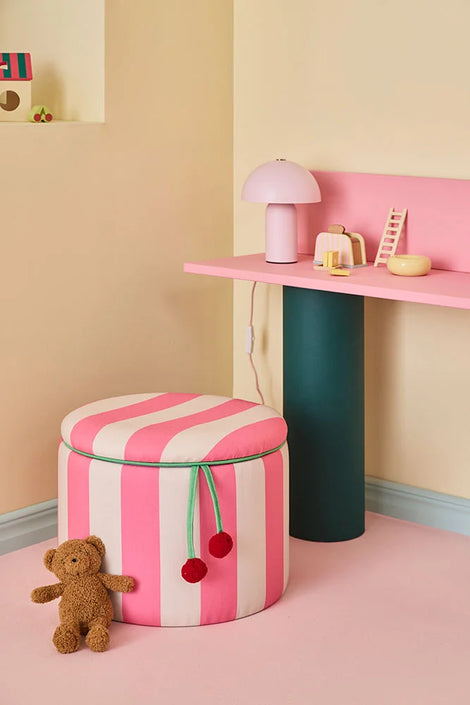 Kids Concept opbergberg poef pink