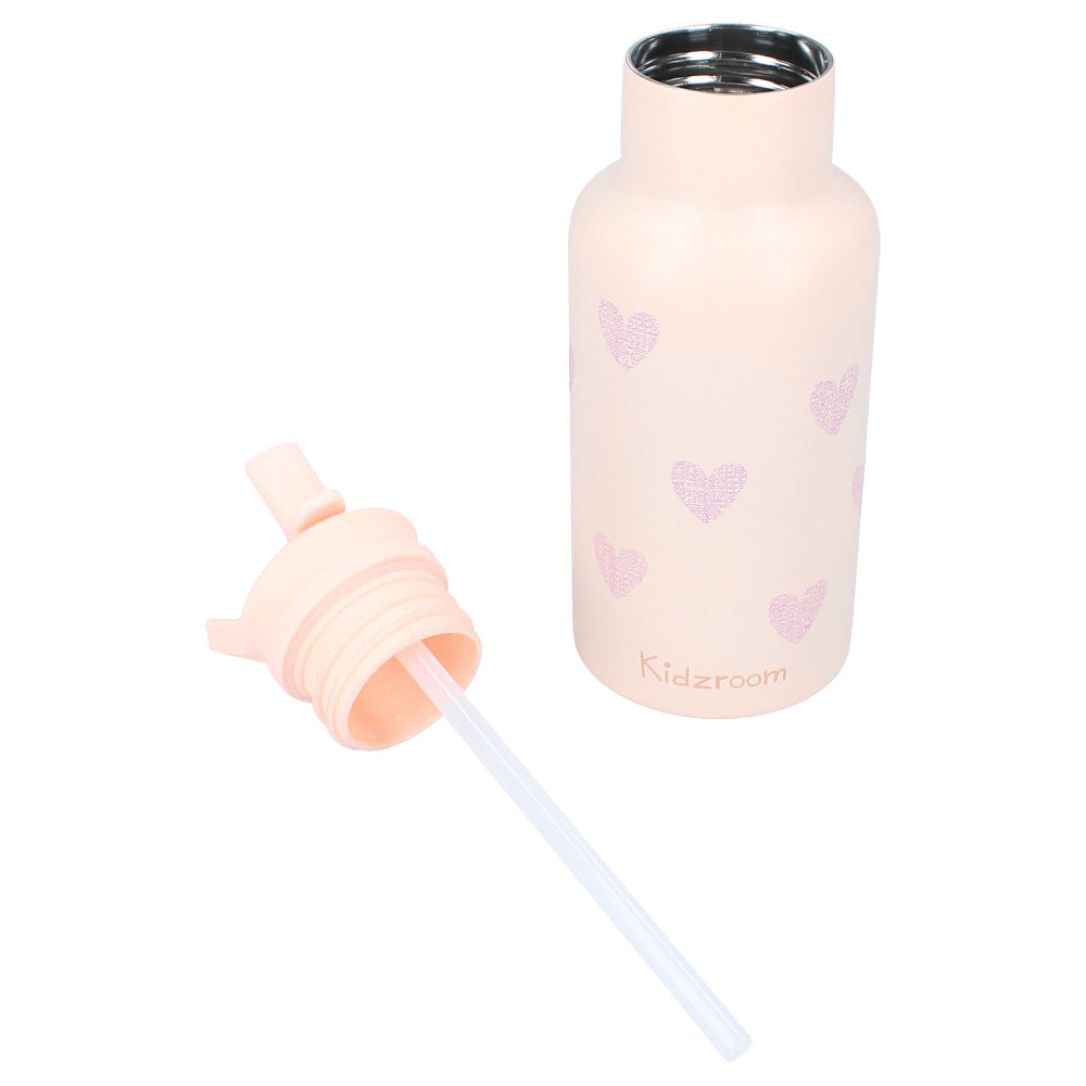 Kidzroom drinkfles pink hearts030-01060d