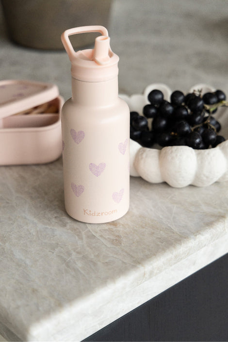 Kidzroom drinkfles pink hearts030-01060e