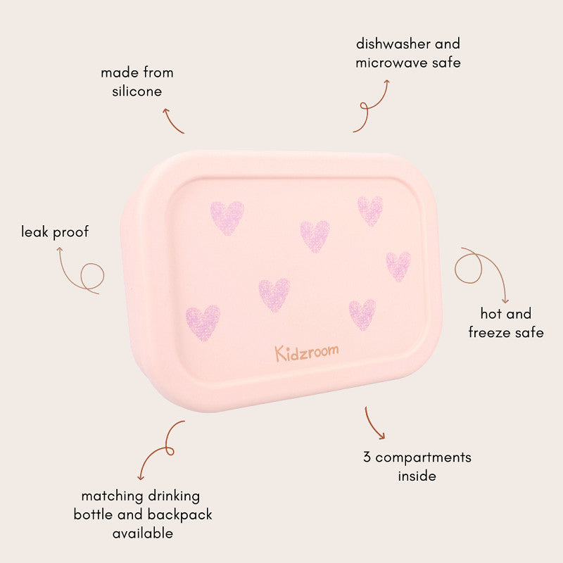Kidzroom lunchbox pink hearts 030-01066