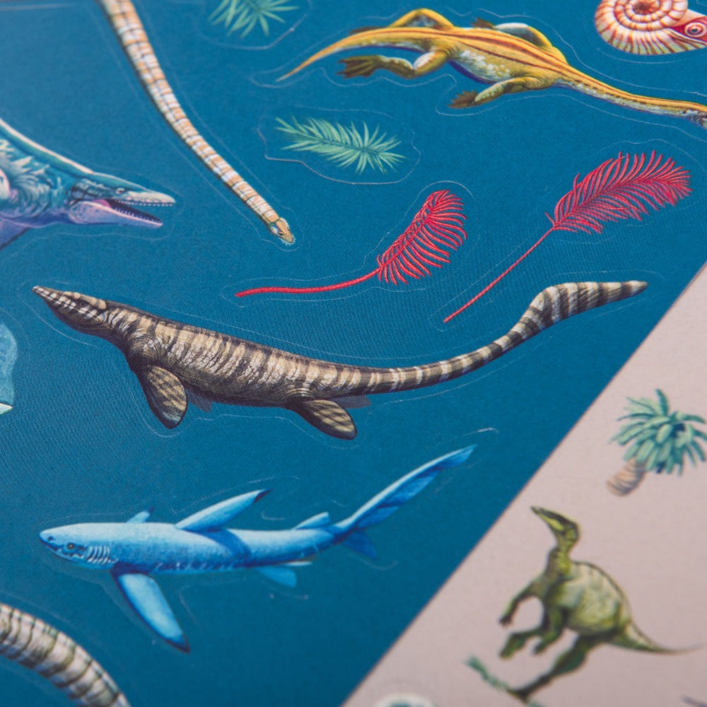 LONDJI herbruikbare stickers dino's 3 jr+ recycled karton + acryl