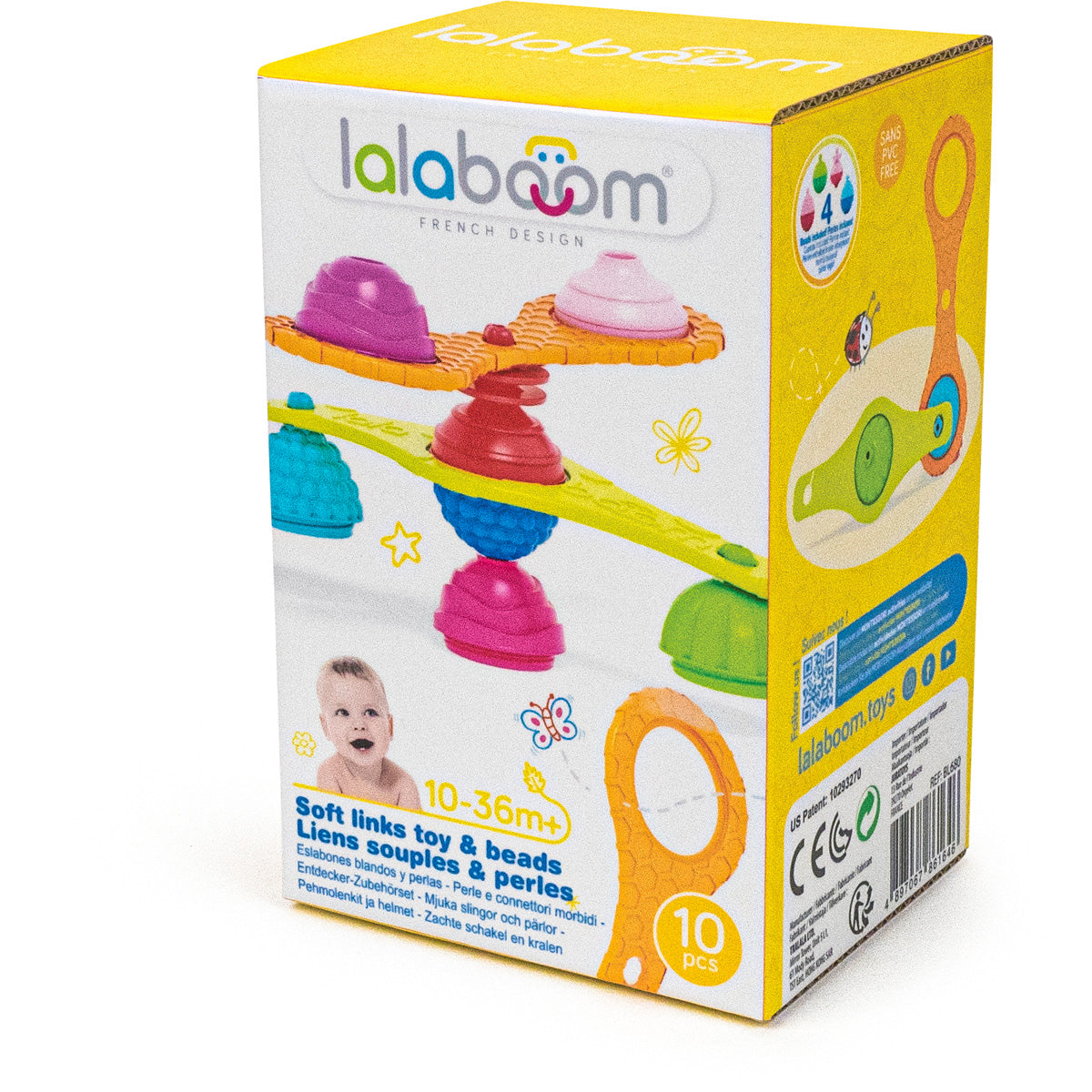 Lalaboom educatieve kralen + verbindingen 10 stks 10 mnd+