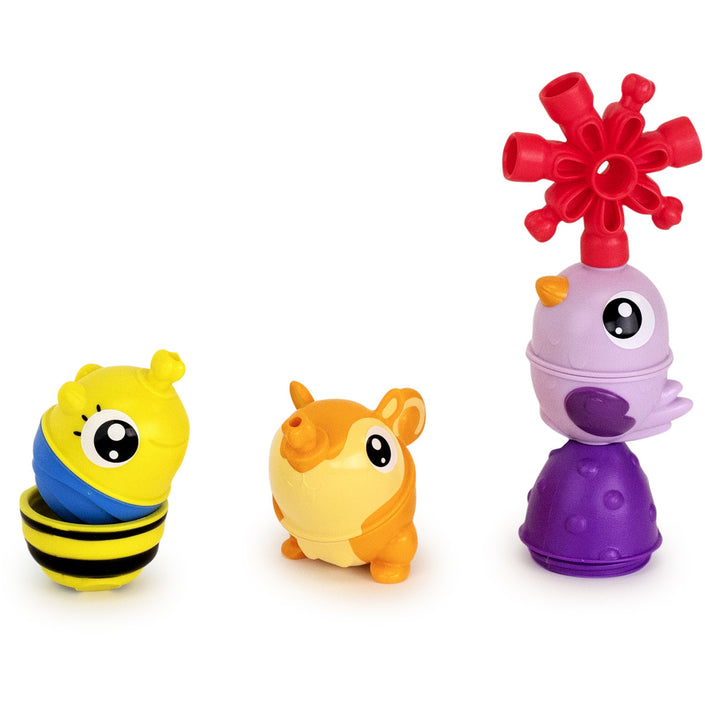 Lalaboom educatieve kralen bij + vogel paars 6 stks 10 mnd+