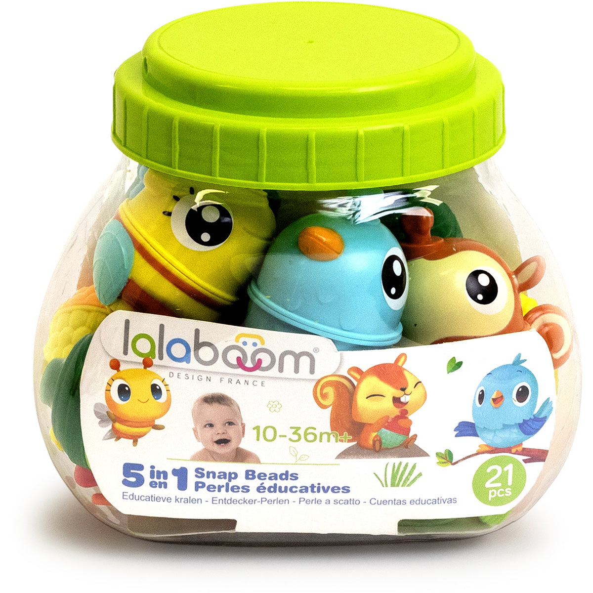Lalaboom educatieve kralen dieren 21 stks 10 mnd+