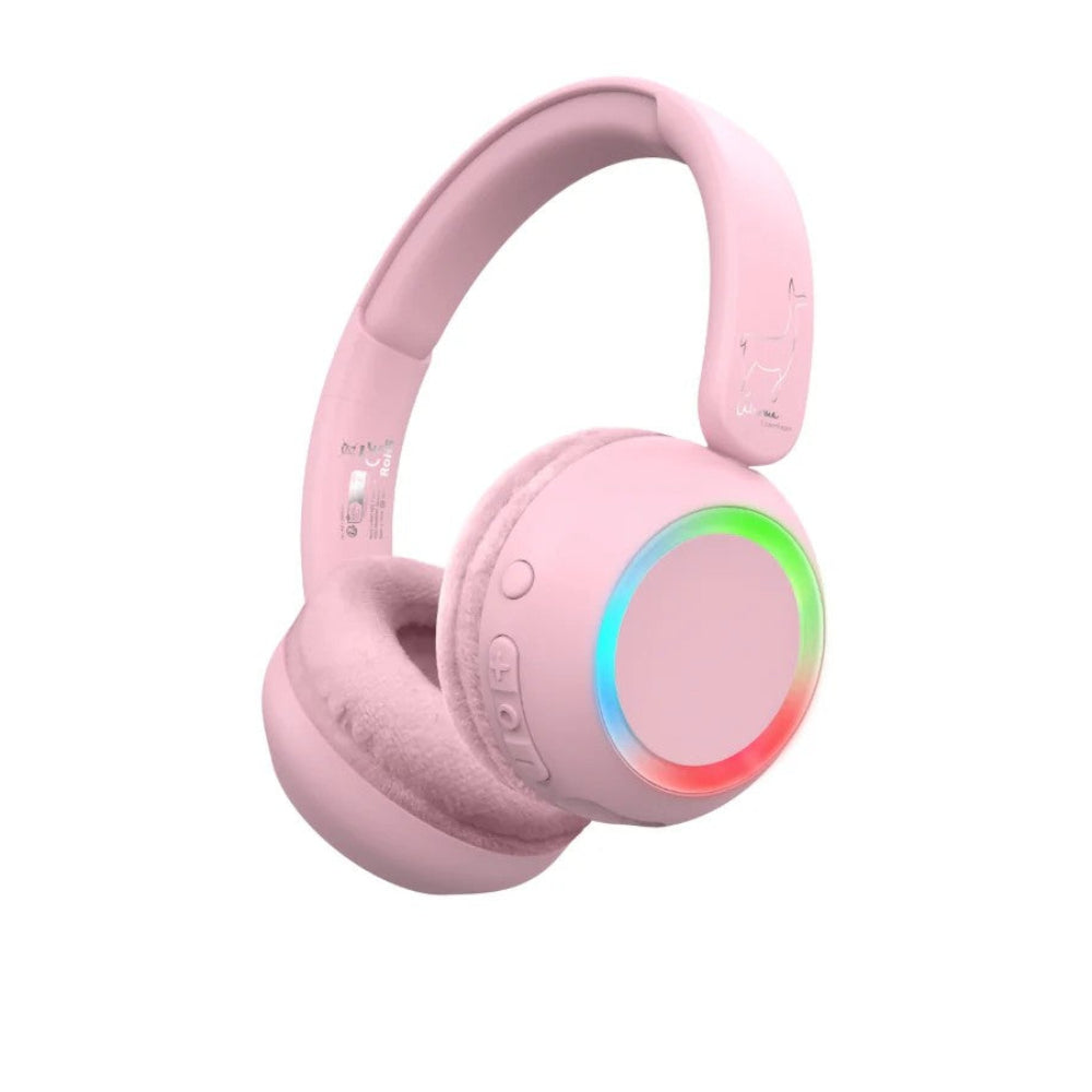 Lalarma draadloze koptelefoon met licht roze