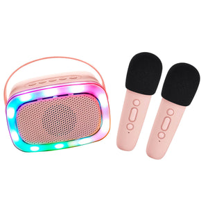 Lalarma karaoke set 2 microfoons roze