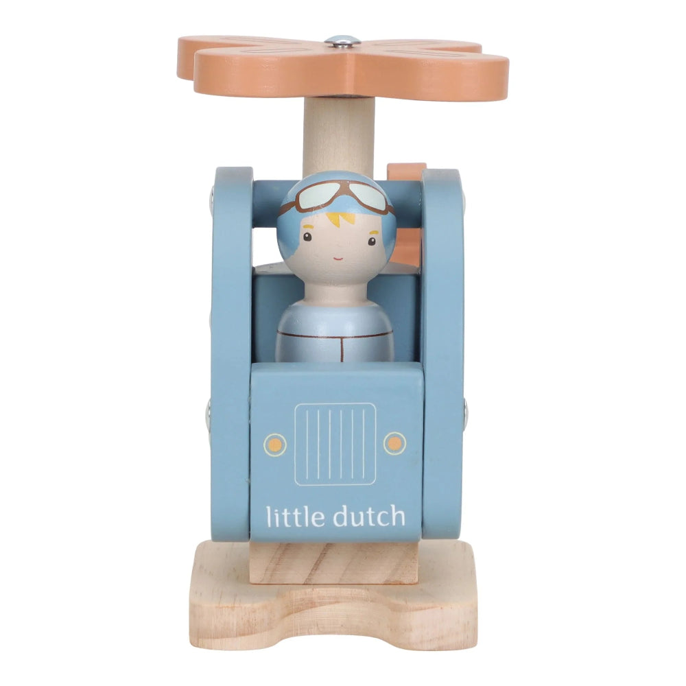 Little Dutch houten helikopter + popje 18 mnd+ FSC hout