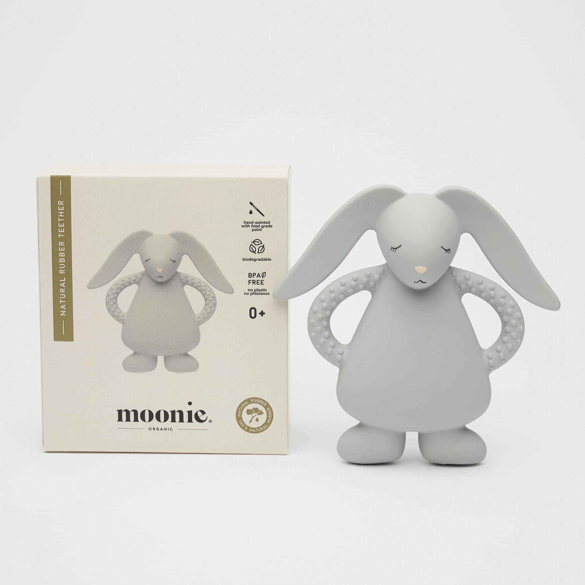 Moonie bijtspeeltje bunny silver 0 mnd