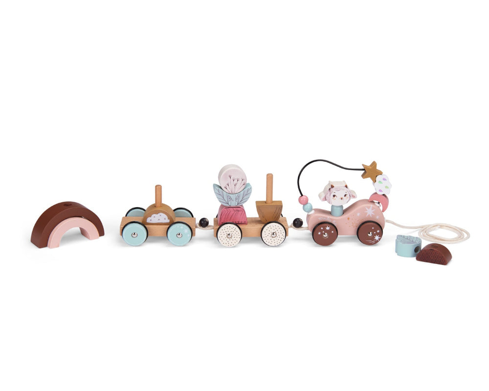 Moulin Roty houten trein op wielen Apres la Pluie 10+ mnd