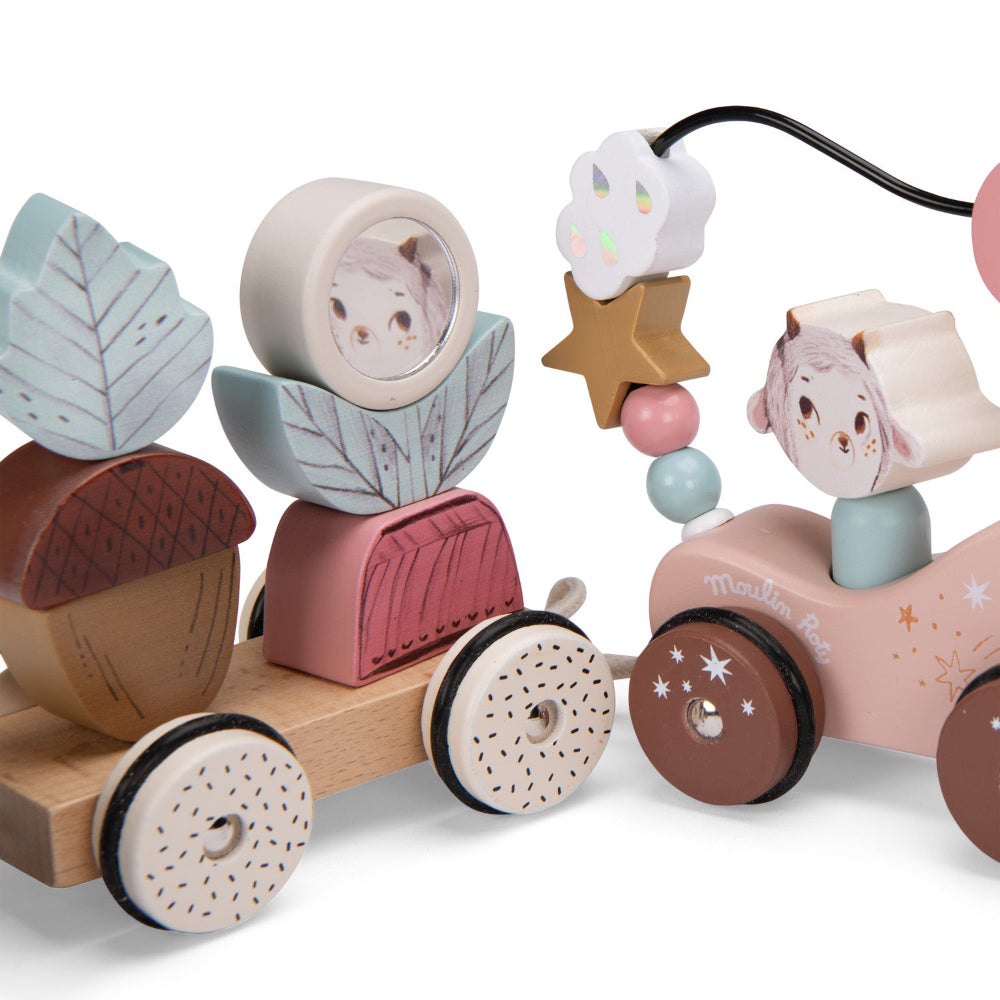 Moulin Roty houten trein op wielen Apres la Pluie 10+ mnd kopen