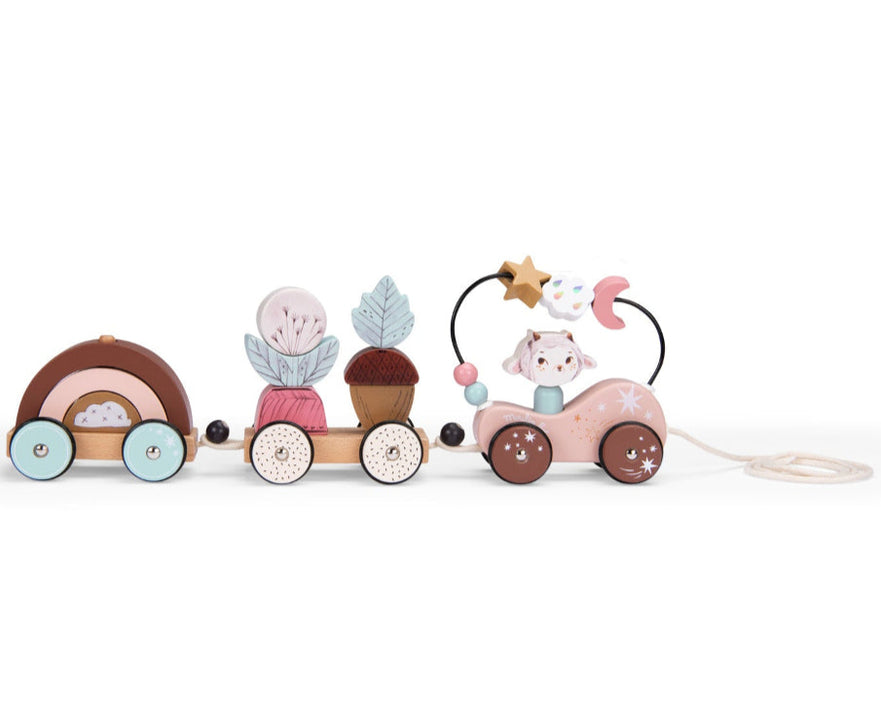 Moulin Roty houten trein op wielen Apres la Pluie 10+ mnd