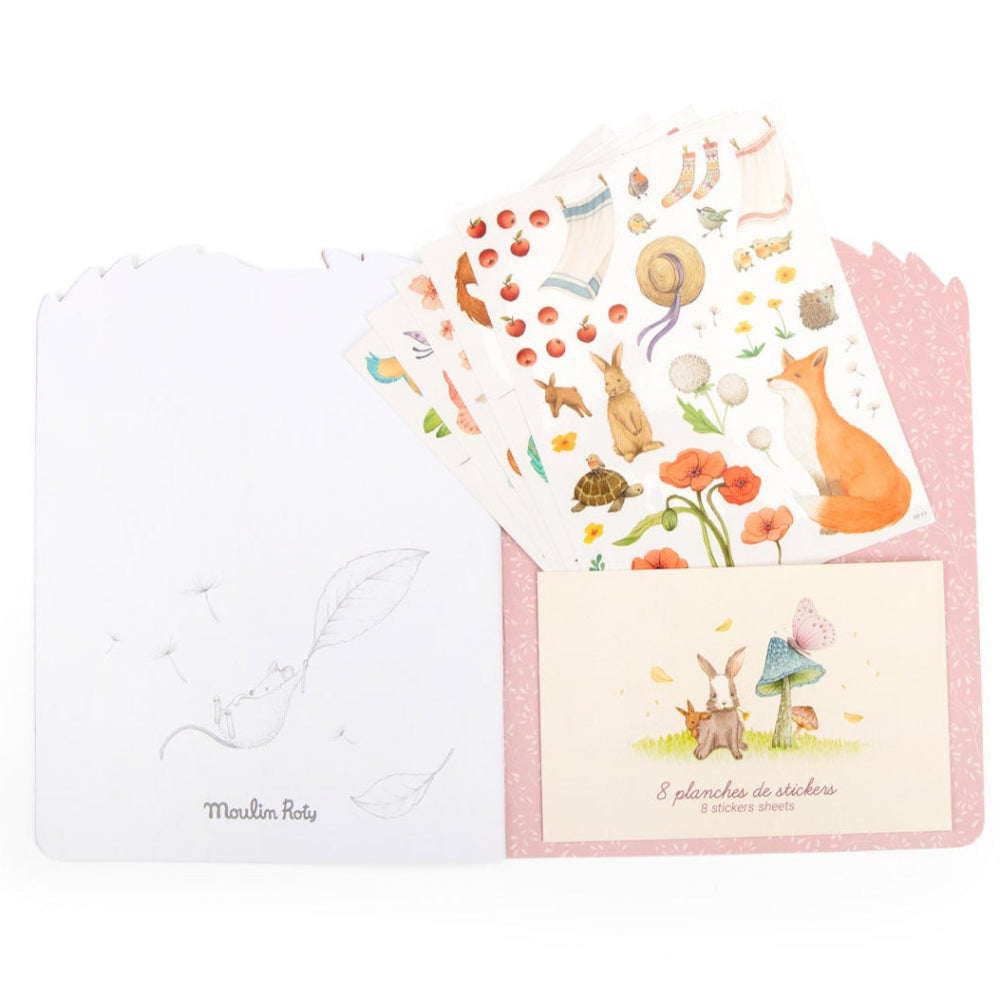 Moulin Roty kleurboek met stickers Les Rosalies 3 jr+ kopen