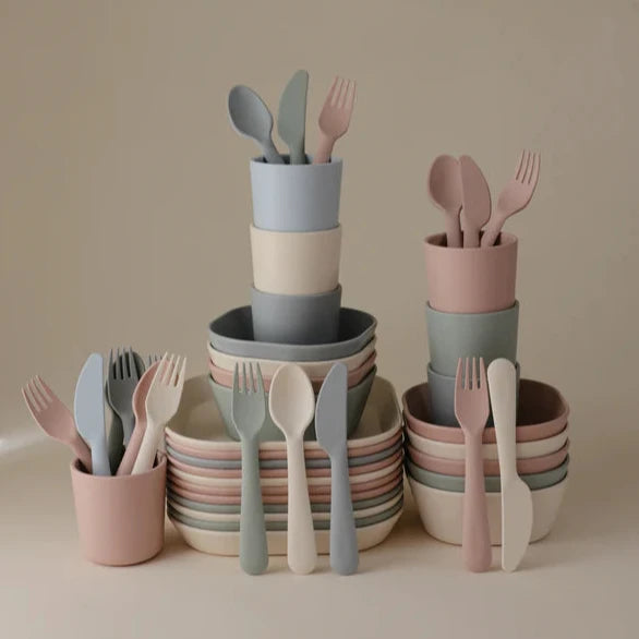 Mushie bestekset ivory 3-delig