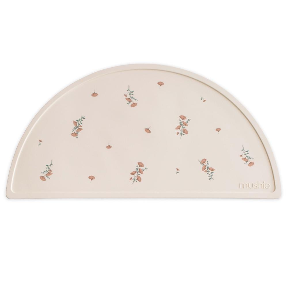Mushie placemat pink flowers